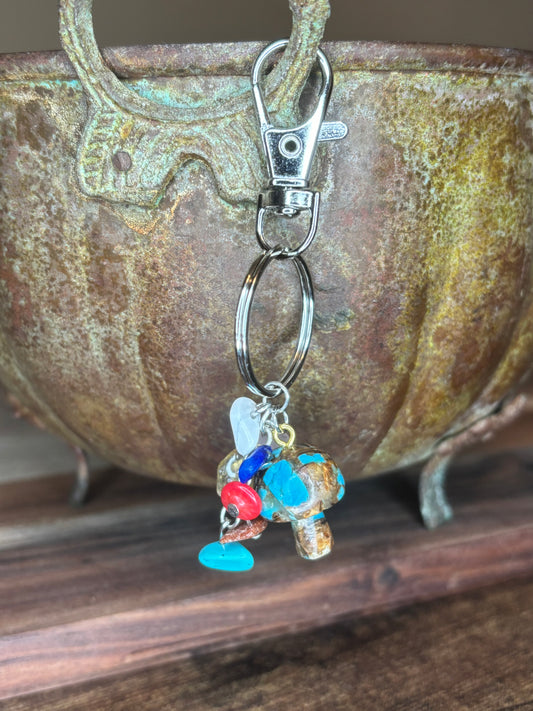 Mushroom & Stone Keychain