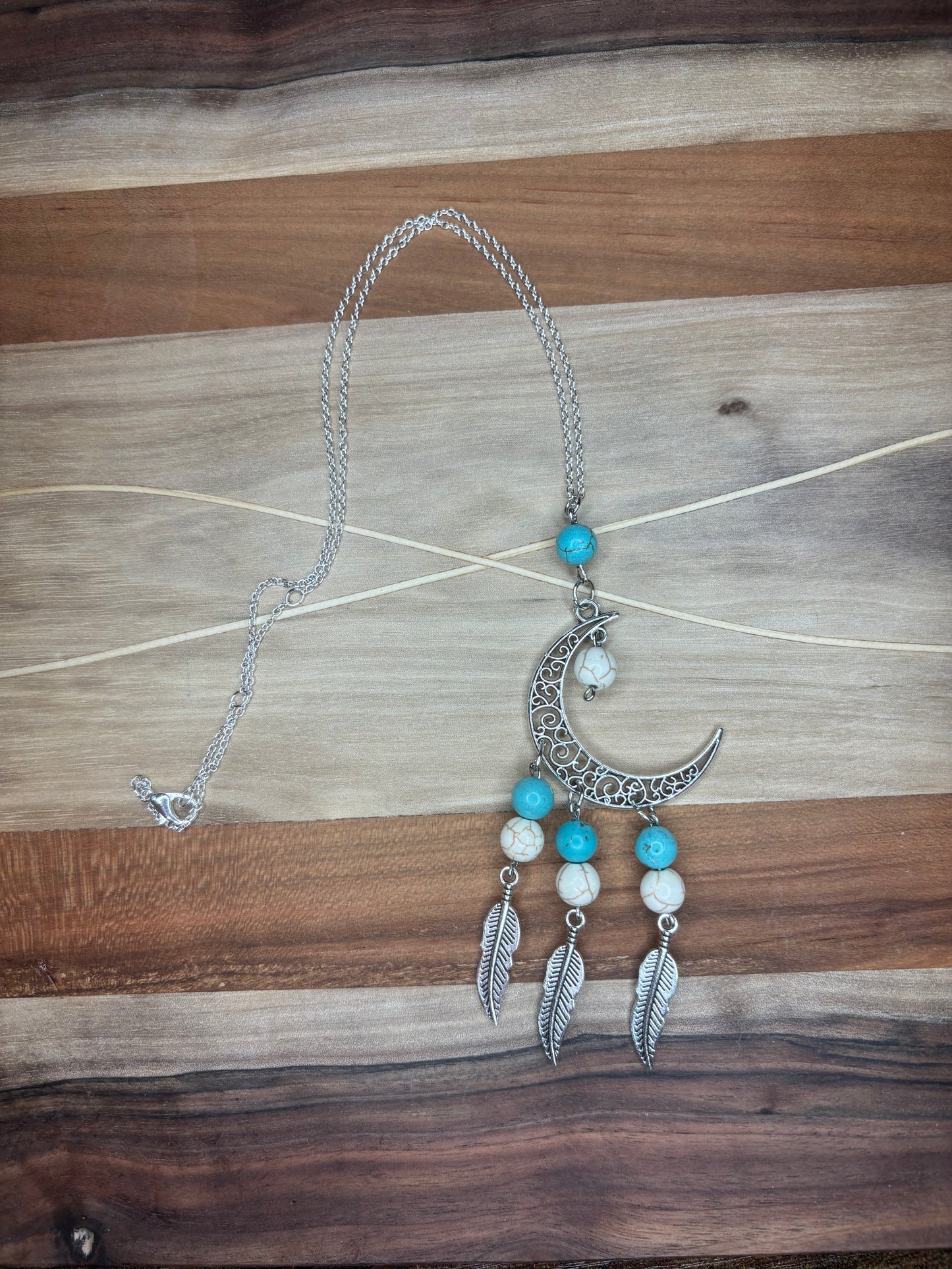 Moon & Feather Necklace