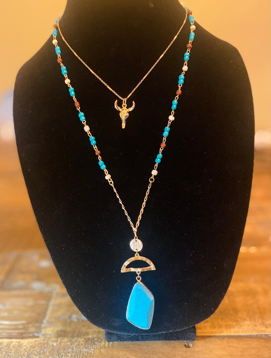 Handcrafted Stackable Turquoise Necklace