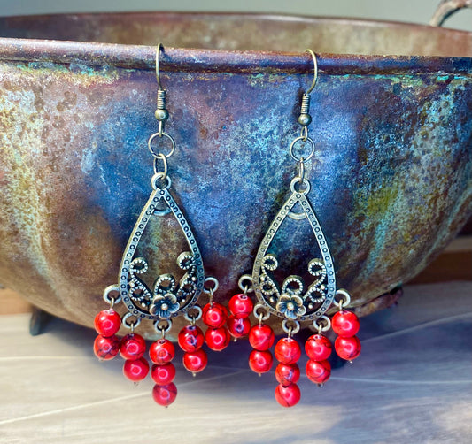 Red Stone Dangle