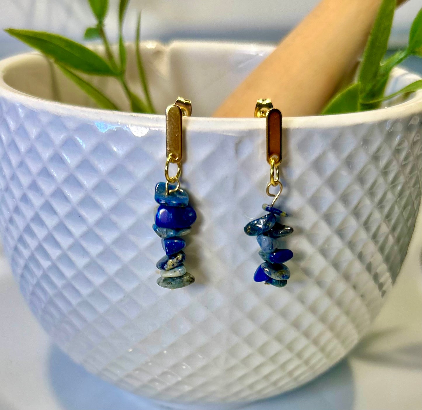 Lapis Lazuli Stone Earrings