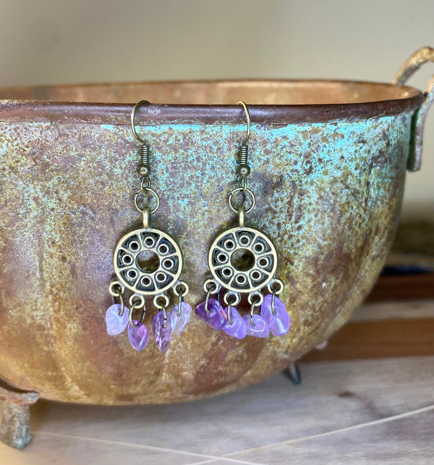 Amethyst Dream Catcher Earrings