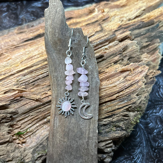 Sun and Moon Crystal Earrings